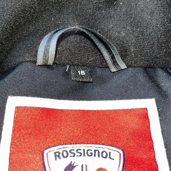 New Rossignol Insulated Ski Jacket Teen XL Black Red Luxe Performance - Picture 3 of 16